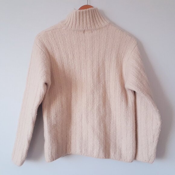 The Bay 100% Wool Cream Beige Sweater Vintage 90s M - Picture 3 of 7
